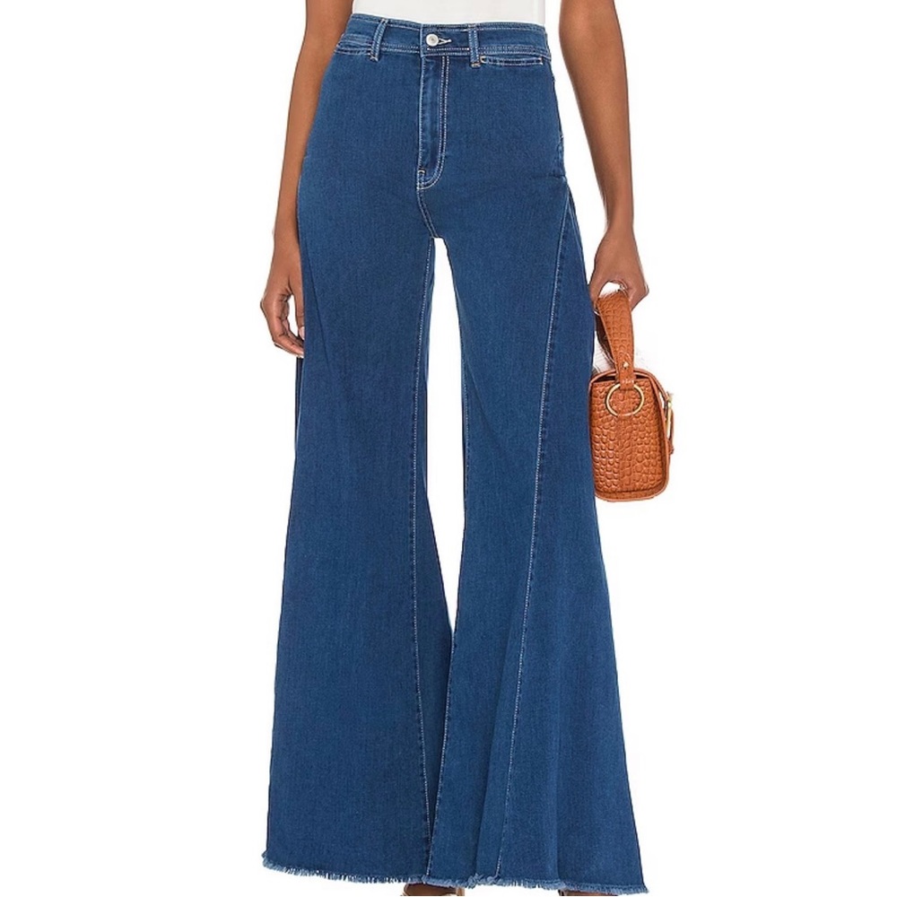 NWOT Free People Santa Cruz Wide Leg Jeans Dark Wash Size 24